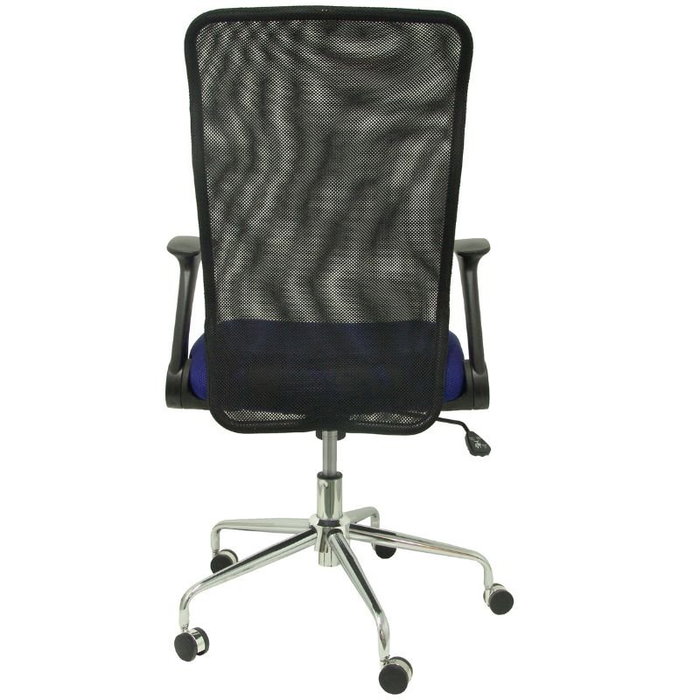 PIQUERAS Y CRESPO Silla Minaya con brazos abatibles, malla negra y asiento azul